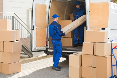 House movers handling a residential move in Germany