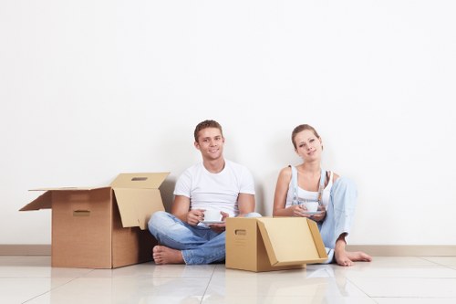 Man and van vehicle ready for a residential move in a German city