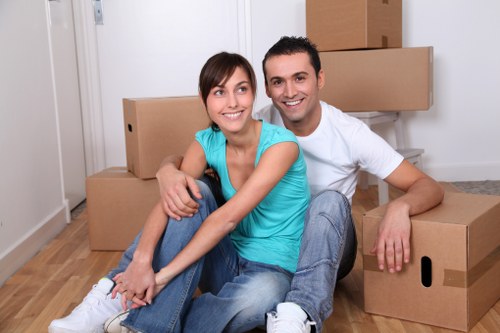 Local moving team managing apartment access in Germany